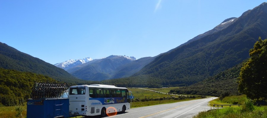 Getting ready to drive the Haast Pass. Photo taken by: Tom Judd (Flying Kiwi Traveller)