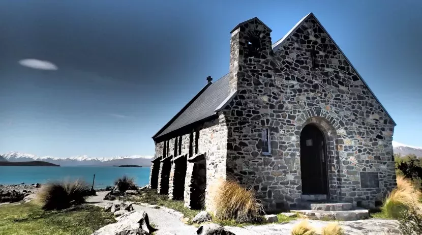 Visit the Tekapo Church of Good Shepherd on the South Island Tour of NZ