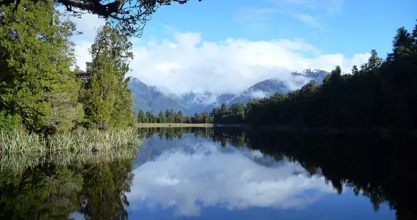 Visit Lake Matheson on the South Island tour of New Zealand